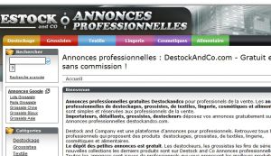 Annonces professionnelles : DestockAndCo.com - Gratuit et sans commission !