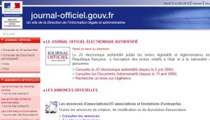 Site officiel : http://www.journal-officiel.gouv.fr