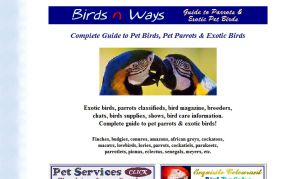 BirdsnWays Guide to Pet Birds, Parrots & Exotic Birds Care & Breeding. Breeders, classifieds, products & information. Macaws, cockatoos, cockatiels, amazons