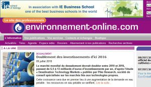 Site officiel : http://www.environnement-online.com