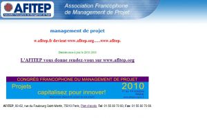 AFITEP, management de projet, gestion de projet, direction de projet