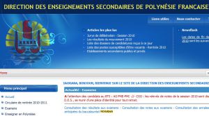 Iaorana, bonjour, Bienvenue sur le site de la Direction des Enseignements Secondaires