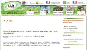 Site internet du Pole de Competitivité Industrie et Agro-Ressources