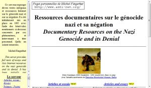 Ressources documentaires sur le génocide nazi / Documentary resources on the Nazi genocide © Michel Fingerhut, auteurs et éditeurs, 1996-2001 