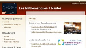 Site officiel : http://www.math.sciences.univ-nantes.fr