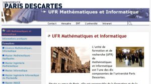 Site officiel : http://www.math-info.univ-paris5.fr