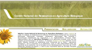 ABioDoc: Centre de ressources en agriculture biologique